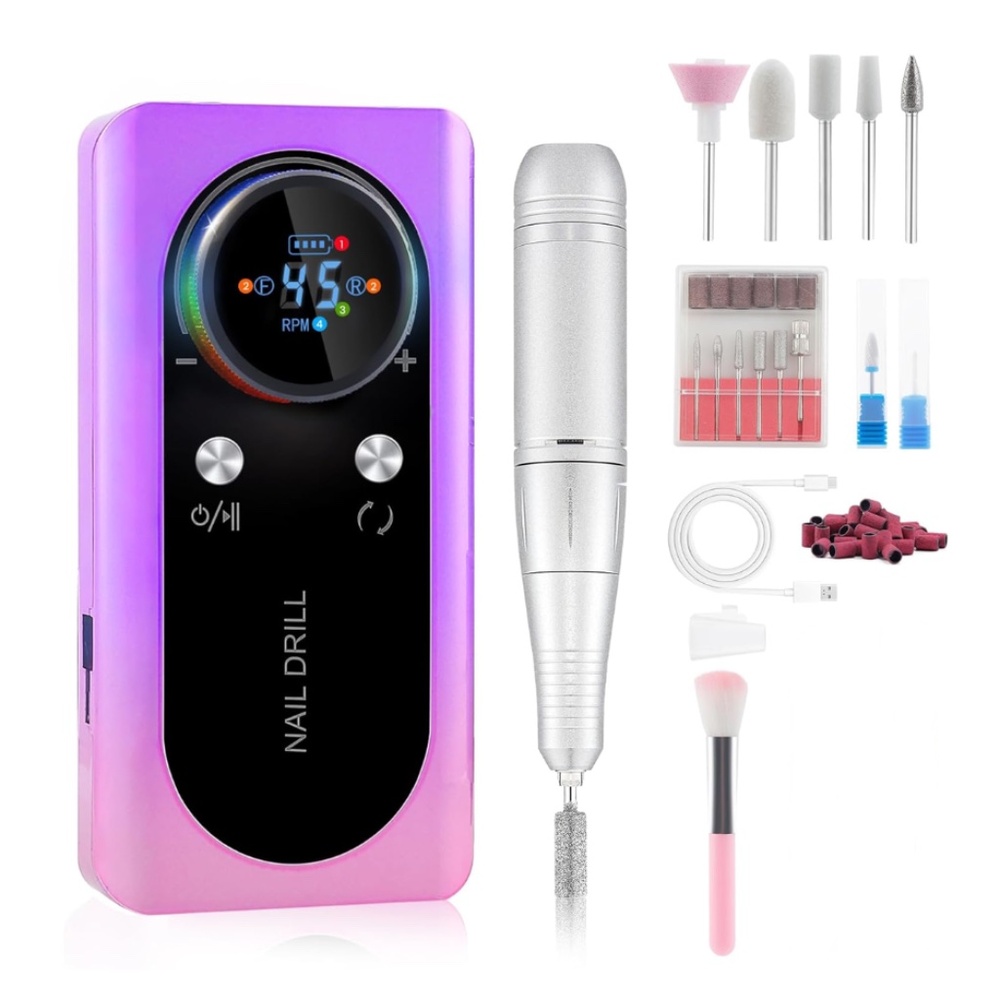 Purple Pink Ombré 45000 RPM Professional Cordless Rechargeable Nail Drill